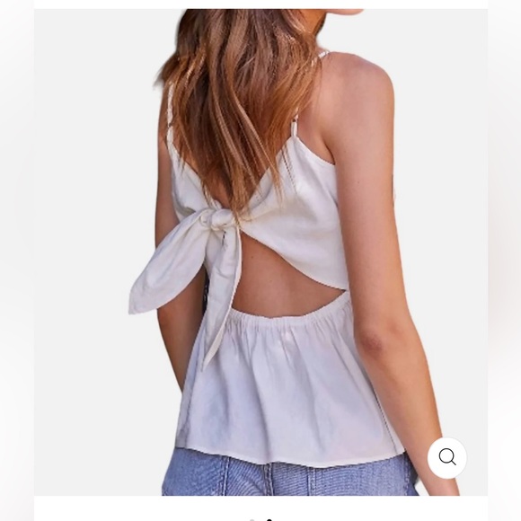 Fifteen Twenty Tops - Fifteen Twenty Off White back tie Top